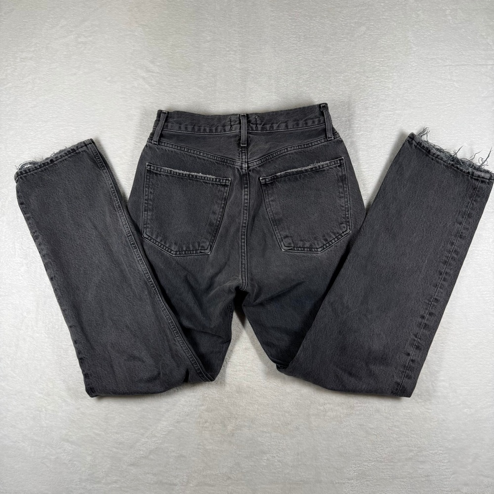 AGOLDE 90s Pinch Waist High Rise Straight Leg Jeans Black Tea Faded Grey 25